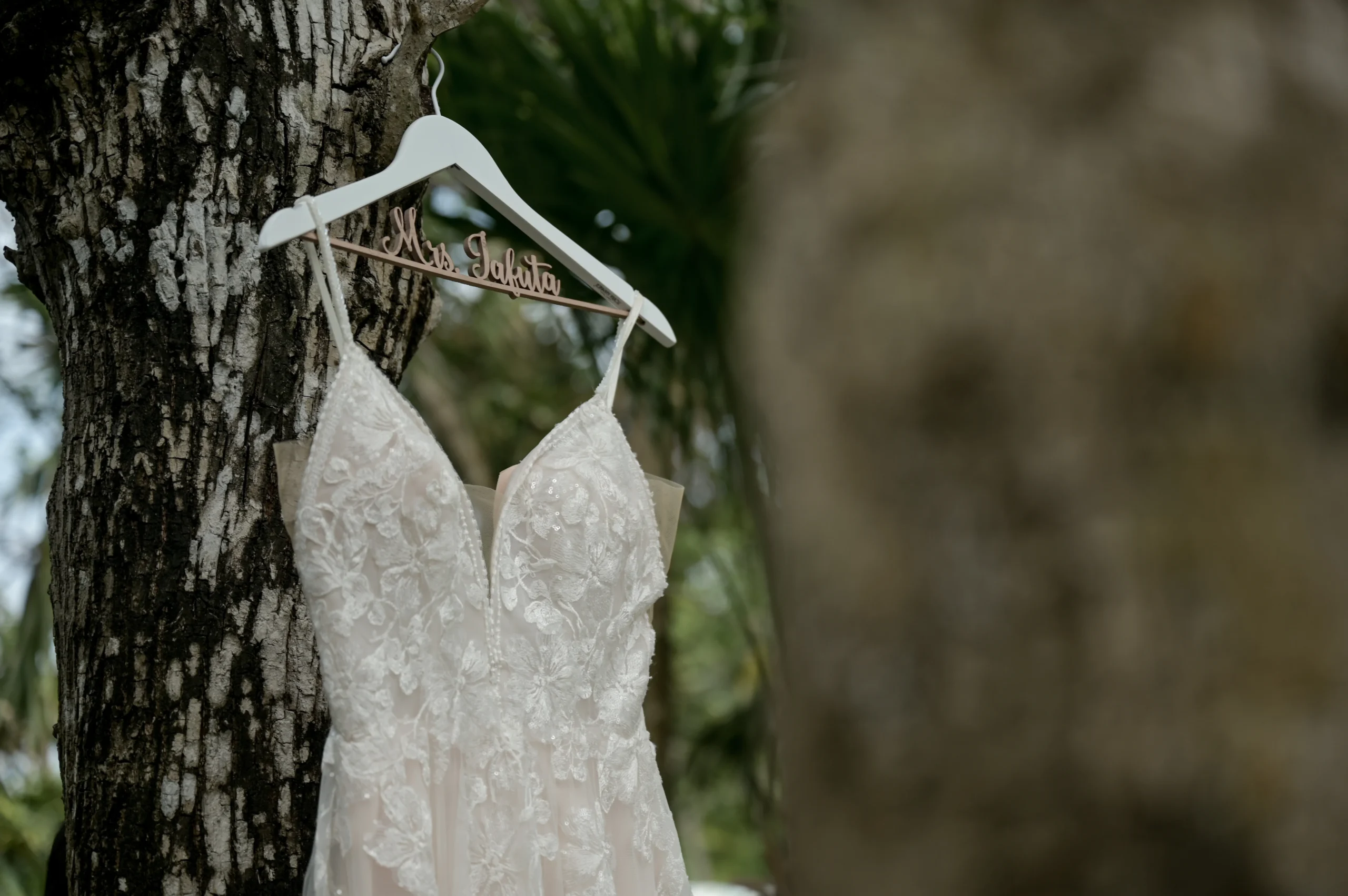 Bride dress getting ready in Riviera Maya destination wedding photographed by Poga Studios