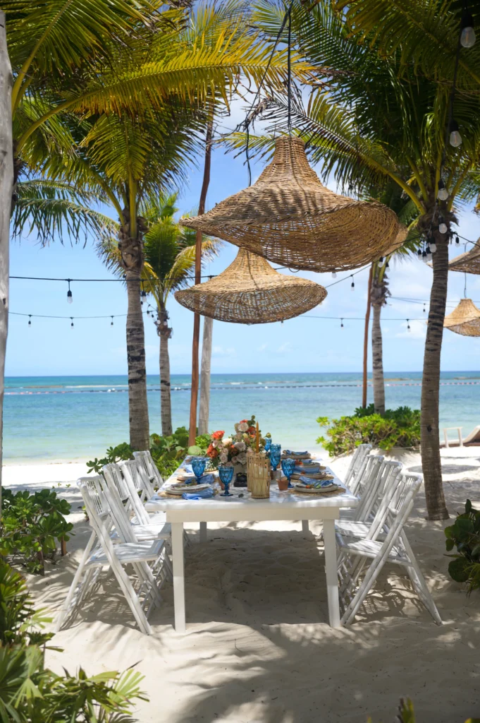 Wedding planner designed Jewish destination wedding setup at Mayakoba, Mexico